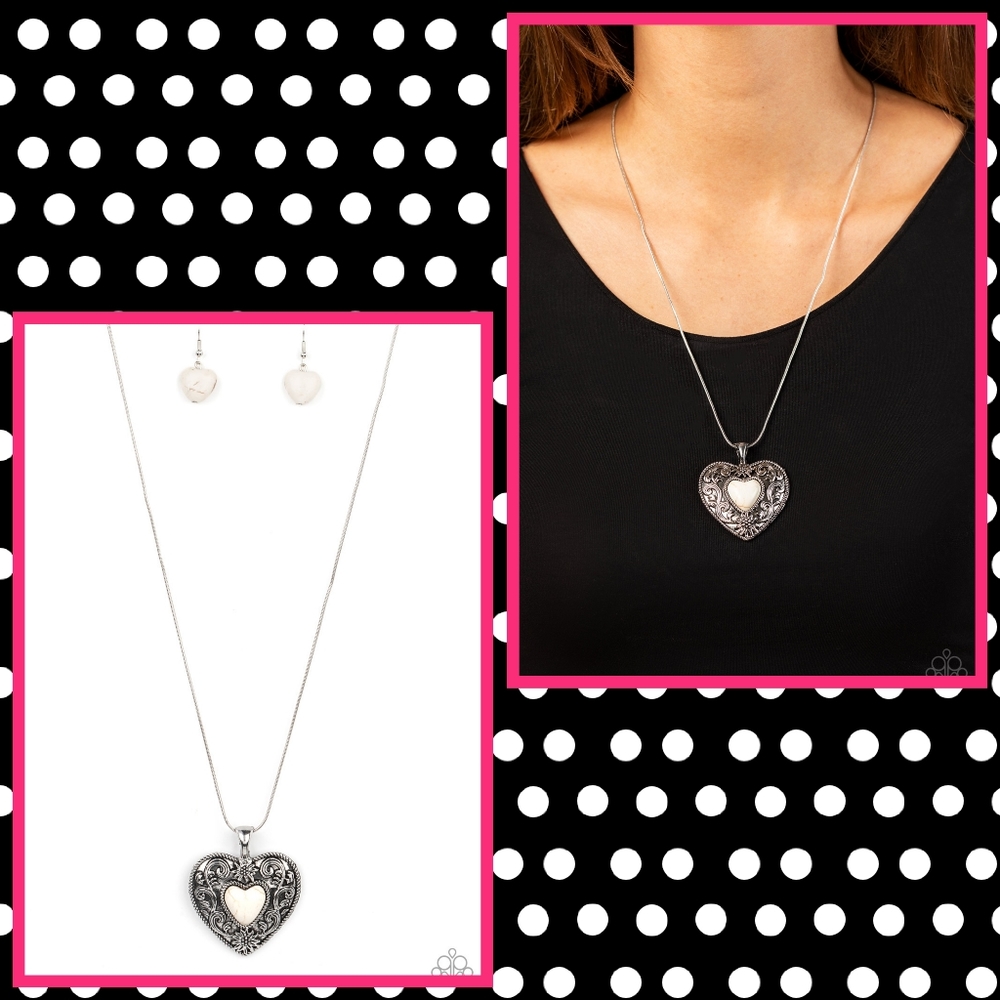 2/$10 Paparazzi Wholeheartedly Whimsical - White earrings
